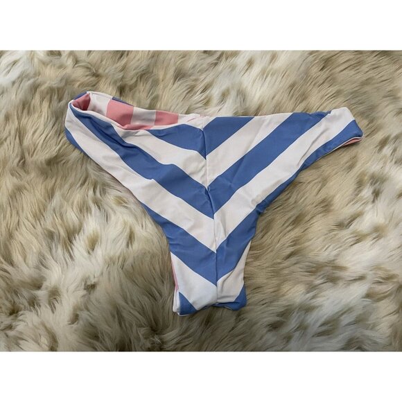 NWOT Reversible Striped Bikini Bottom Size L - Picture 2 of 3